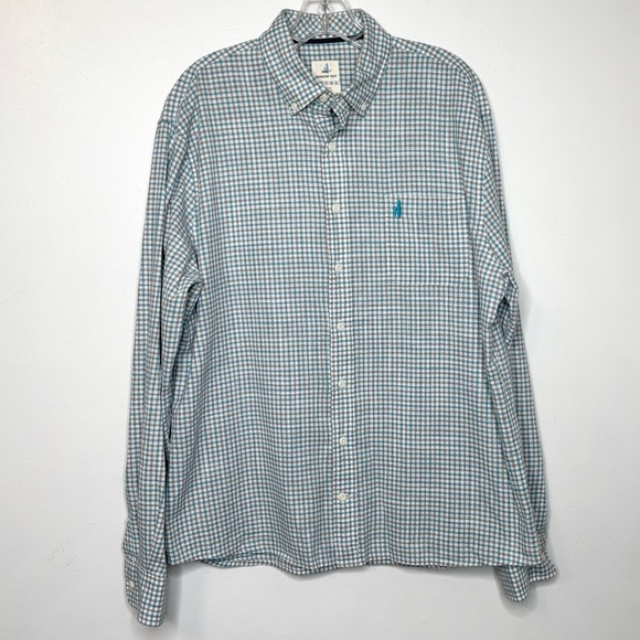 johnnie-O Other - Johnnie-O Hangin’ Out Plaid Button Down Large Blue Gray Long Sleeve Cotton